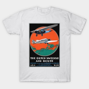 Dutch Swedish Air Route Vintage Poster 1930 T-Shirt